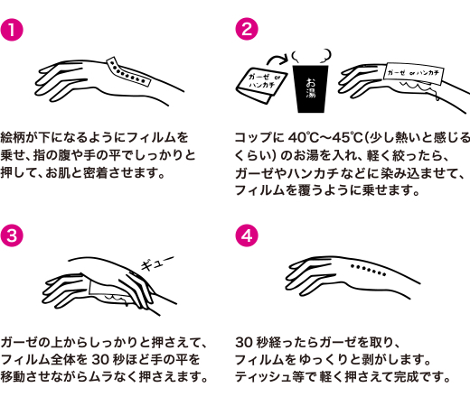タトゥーシールの貼り方