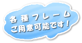 各種フレームご用意可能です！
