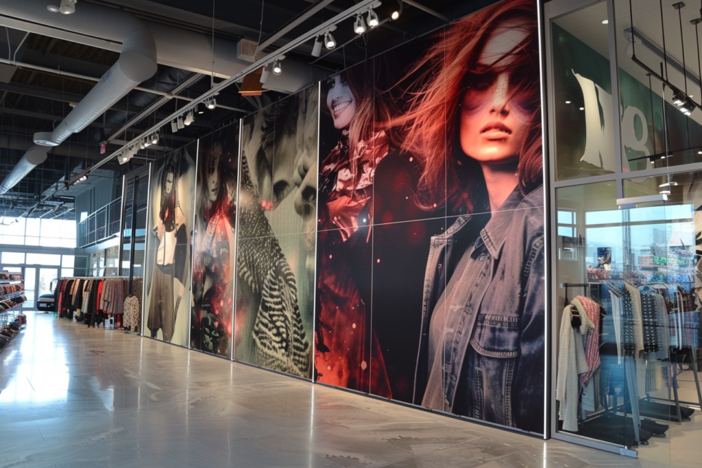 ファッション小売店の大型プロモーション写真壁